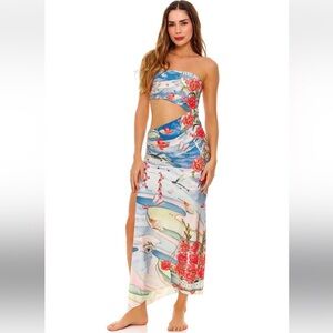 Agua Bendita Gwen Nacar cut out Bandeau dress Size Medium, NWT